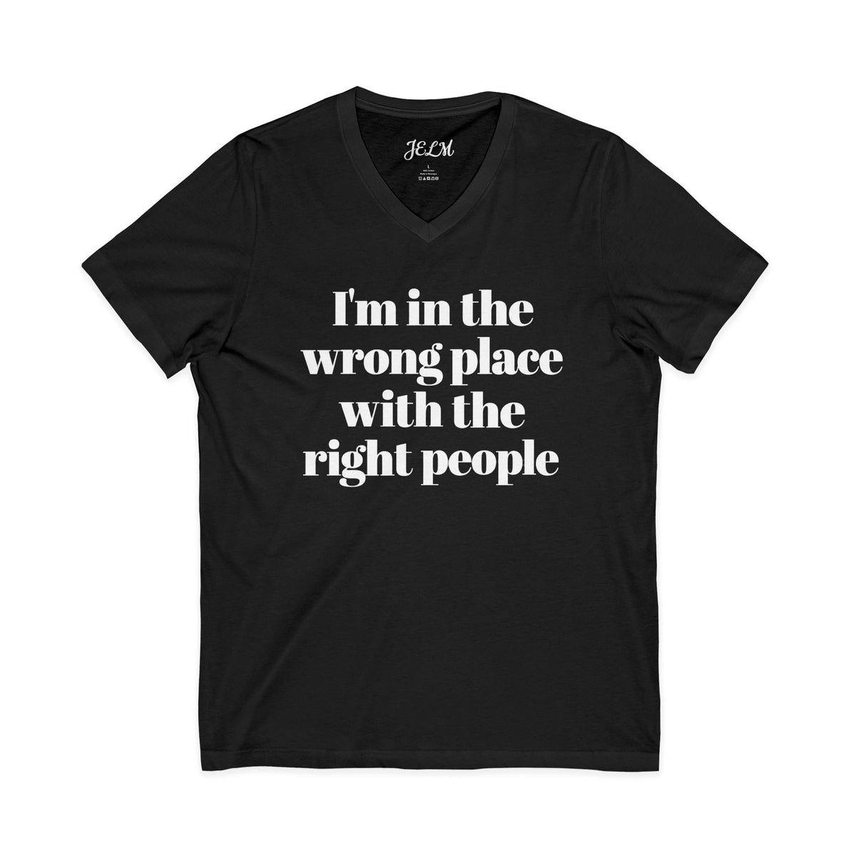 I'm in the Wrong Place with the Right People V-Neck T-Shirt