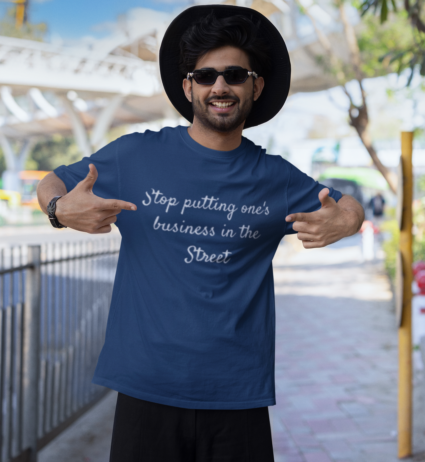 Stop putting one's business in the Street Unisex Heavy Cotton Tee