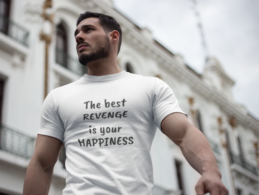 The best REVENGE is your HAPPINESS Unisex Heavy Cotton Tee